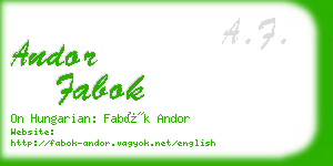 andor fabok business card